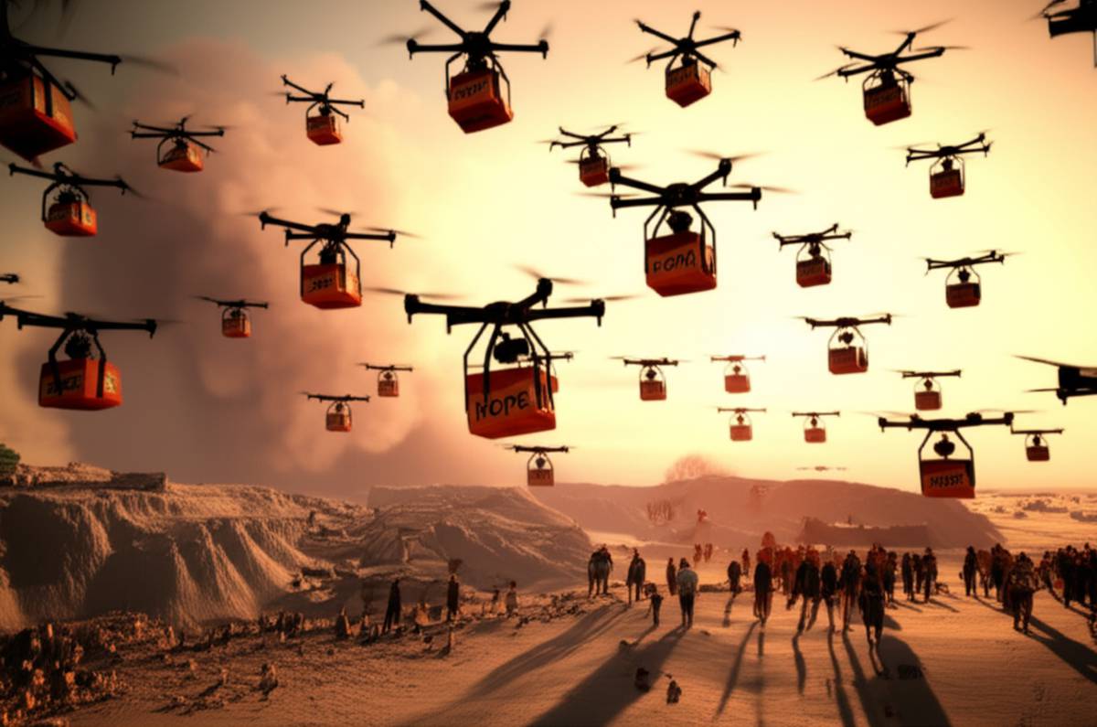 Drones for Hope Delivering Supplies