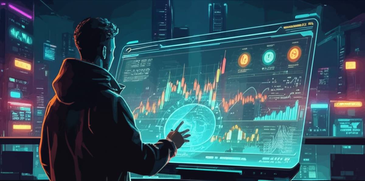 Earning Crypto Despite Sanctions: Futuristic neon cityscape with crypto interface.