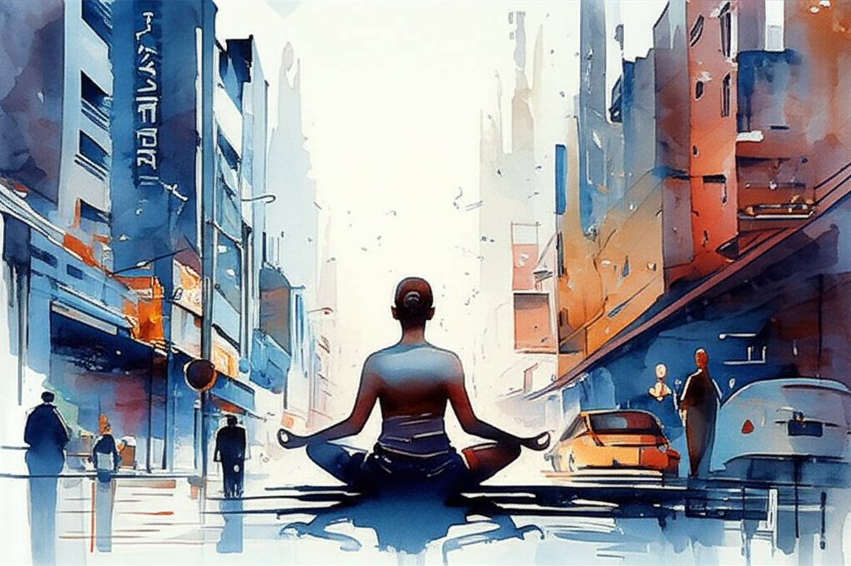 Meditating in chaos: Finding calm and inner peace in a busy city.