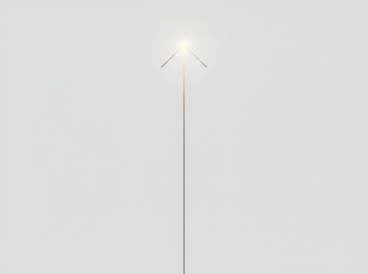 Discipline for Growth: Arrow pointing up symbolizing focus and success.