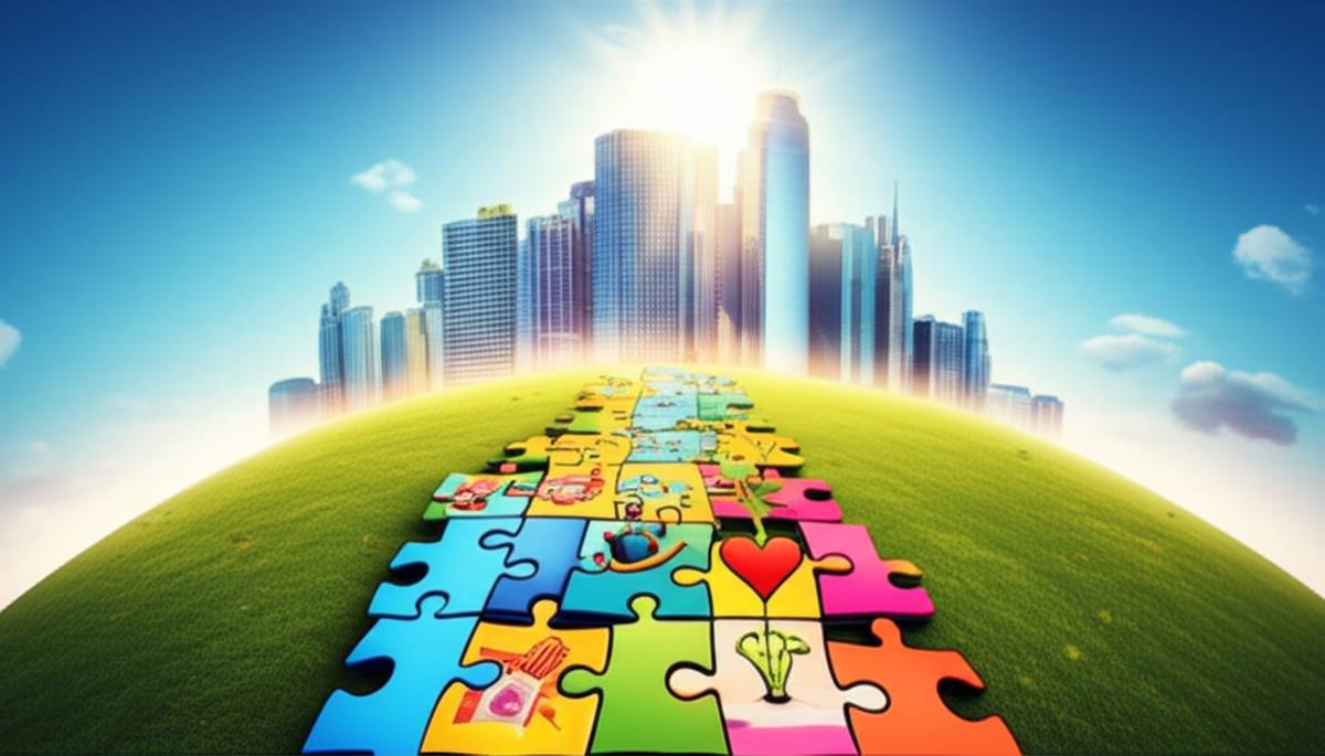 Life puzzle leading to success: Build your path to wealth and freedom.