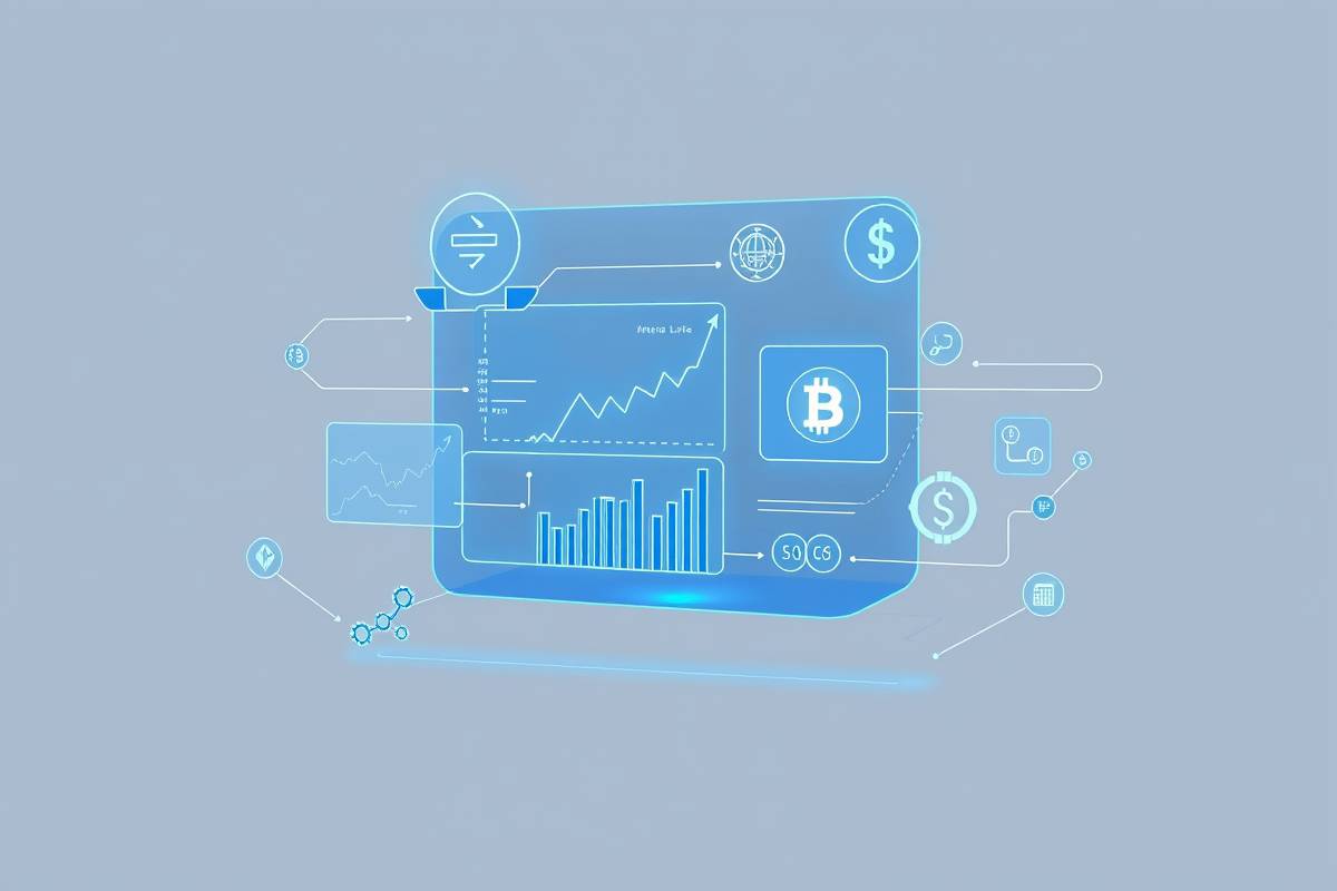 Holographic AI financial automation by billionmode. Real-time stock, crypto, and budget tracking interface.