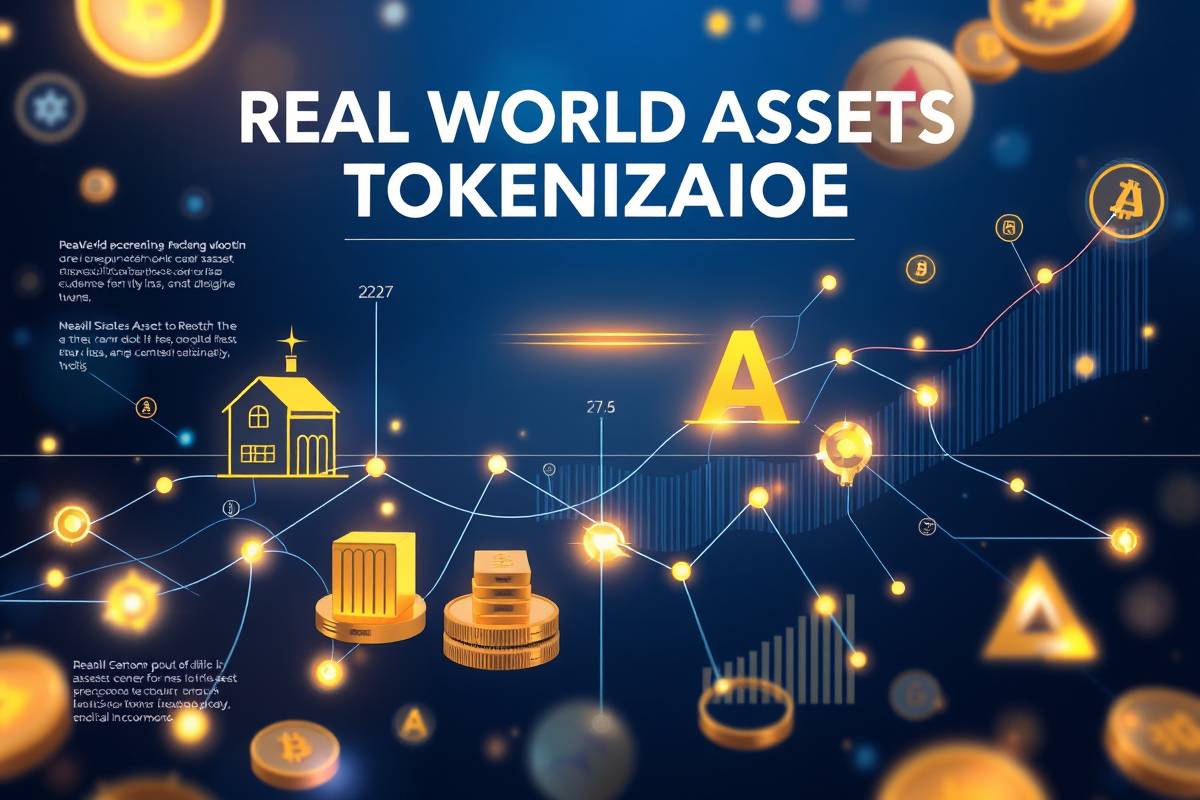 Professional Real World Assets Tokenization infographic with modern blockchain charts by billionairemode